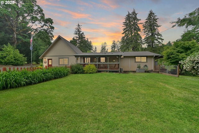 86680 Territorial Hwy, Veneta, OR 97487 - rear view of property featuring a lawn and a porch