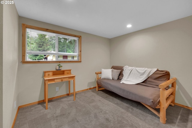 86680 Territorial Hwy, Veneta, OR 97487 - living area featuring baseboards, carpet flooring, and recessed lighting