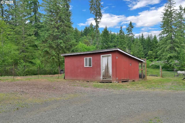 86680 Territorial Hwy, Veneta, OR 97487 - view of outbuilding featuring a forest view