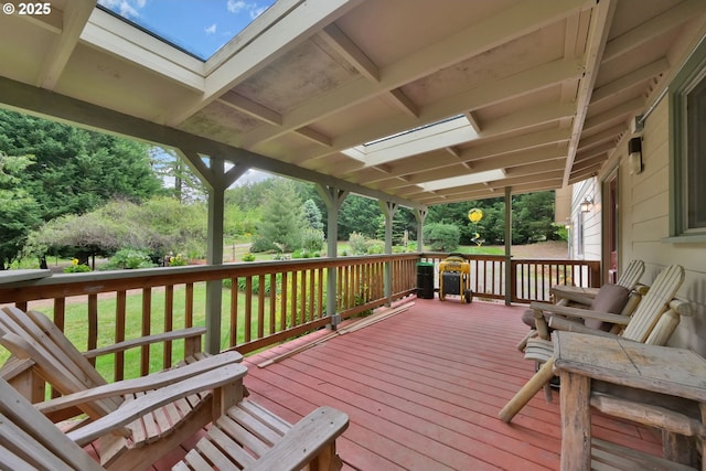86680 Territorial Hwy, Veneta, OR 97487 - wooden terrace featuring a lawn