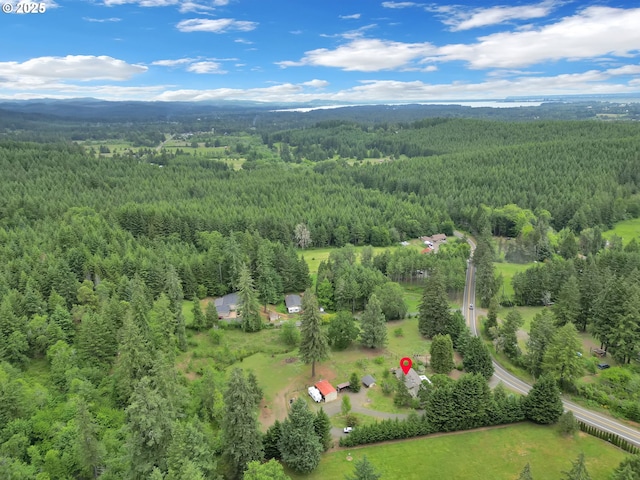 86680 Territorial Hwy, Veneta, OR 97487 - aerial view of property and surrounding area featuring a heavily wooded area and a mountainous background
