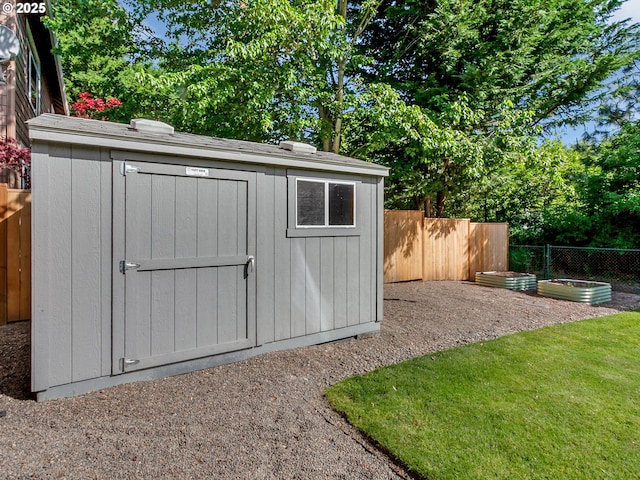 view of shed