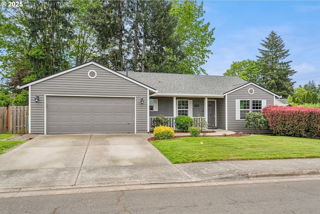 19030 SW Pike Ln, Beaverton, OR 97078 - single story home featuring covered porch, driveway, an attached garage, and roof with shingles