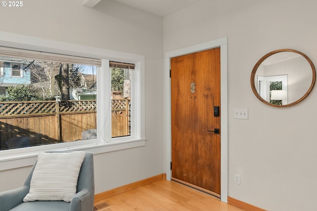 entrance foyer featuring light wood-type flooring