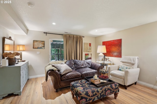 15785 SW Bull Mountain Rd, Portland, OR 97224 - living room with baseboards, light wood-type flooring, and recessed lighting