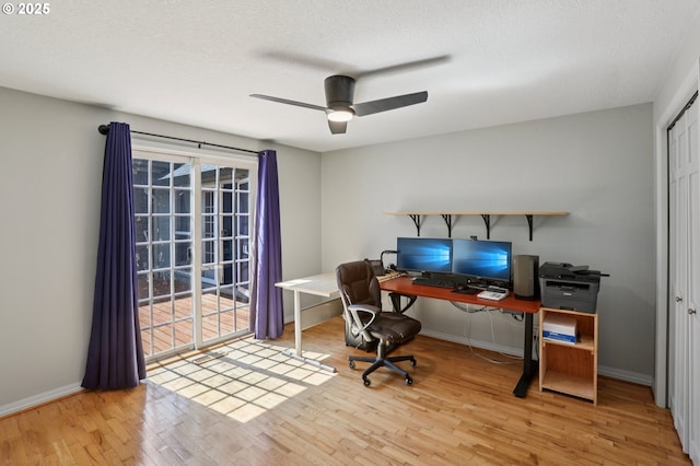 243 N 30th Ct, Cornelius, OR 97113 - office area featuring wood finished floors and ceiling fan