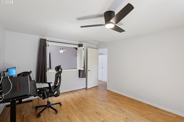 243 N 30th Ct, Cornelius, OR 97113 - office area featuring light wood-style floors and ceiling fan