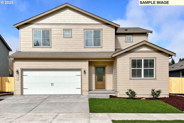 5318 NE 68th St, Vancouver, WA 98661 - view of front of property with an attached garage, fence, and concrete driveway