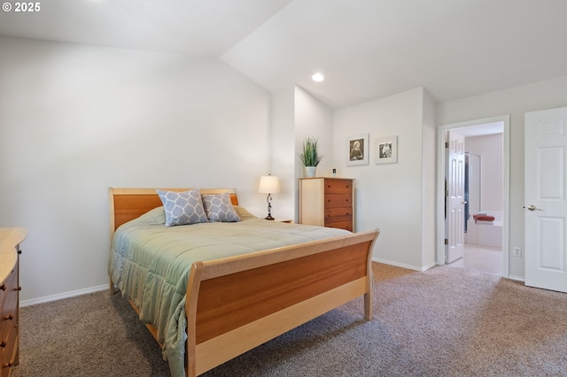 17146 SE 23rd Dr Unit 20, Vancouver, WA 98683 - carpeted bedroom with baseboards, vaulted ceiling, and recessed lighting