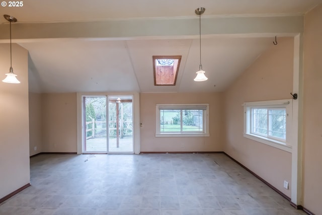 interior space with lofted ceiling