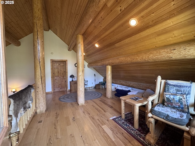 44552 Red Boy Rd, Granite, OR 97877 - sitting room with hardwood / wood-style floors and wooden ceiling