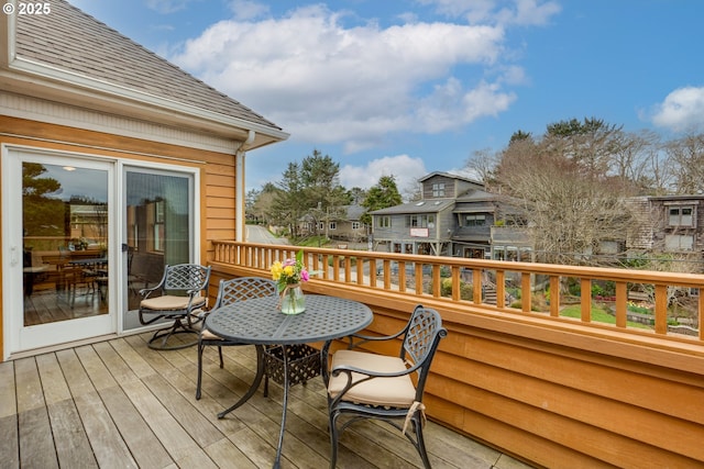 123 S Hemlock St # 201, Cannon Beach, OR 97110 - wooden terrace featuring a residential view