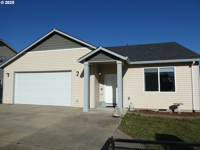 view of front facade with a garage