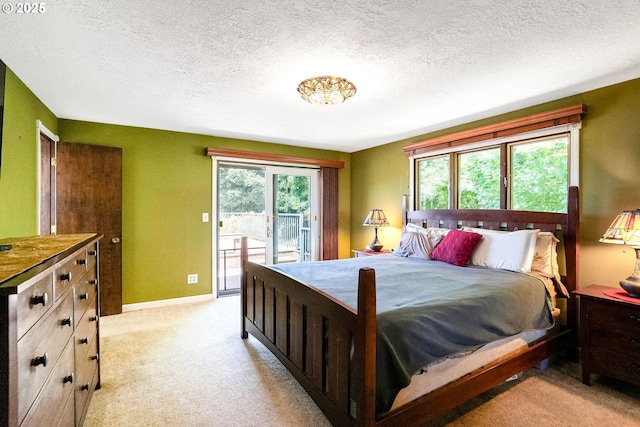 41266 Manitau Rd SE, Stayton, OR 97383 - bedroom featuring access to outside, light carpet, and a textured ceiling