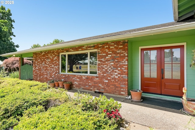 41266 Manitau Rd SE, Stayton, OR 97383 - doorway to property with french doors and brick siding