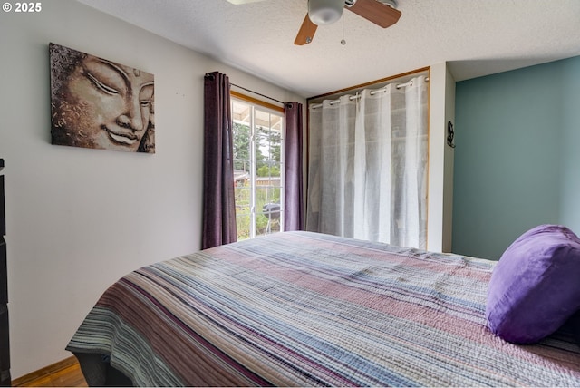 3441 SE 162nd Ave, Portland, OR 97236 - bedroom with a ceiling fan and a textured ceiling