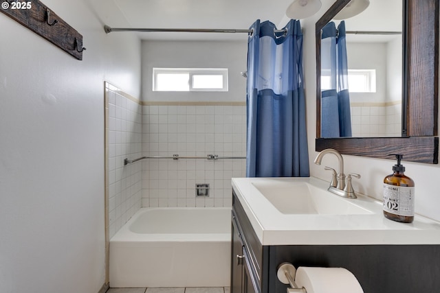 3441 SE 162nd Ave, Portland, OR 97236 - full bathroom with shower / bathtub combination with curtain and vanity