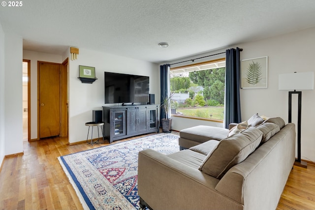 3441 SE 162nd Ave, Portland, OR 97236 - living area featuring light wood-style floors and a textured ceiling