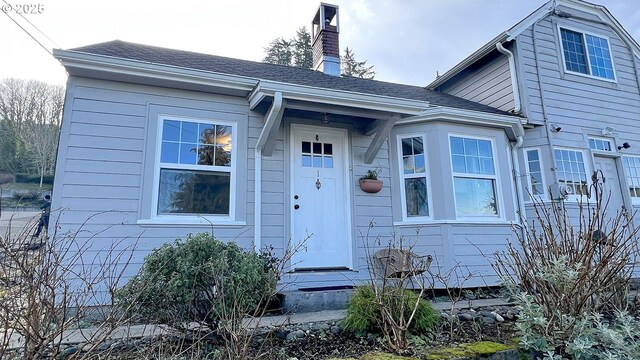 1125 16th St, Astoria, OR 97103 - view of front facade with a chimney and roof with shingles