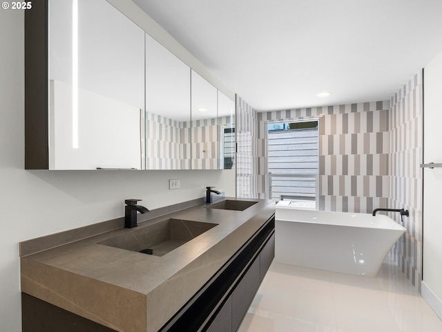 kitchen featuring white cabinetry, modern cabinets, and a sink