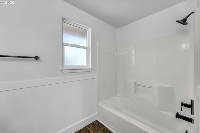 3612 NE 111th St, Vancouver, WA 98686 - bathroom featuring a wainscoted wall, bathtub / shower combination, and tile patterned floors