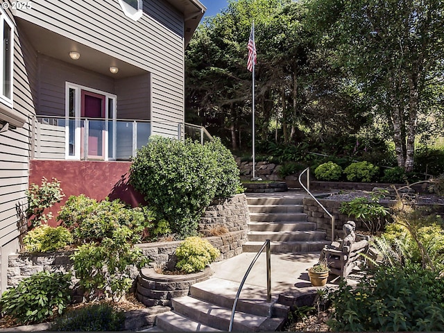 view of yard with stairs