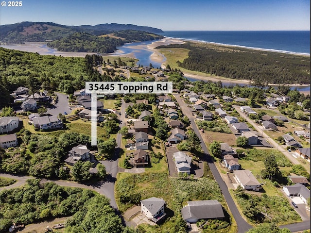 35445 Topping Rd, Pacific City, OR 97135 - aerial view with a water and mountain view and a residential view