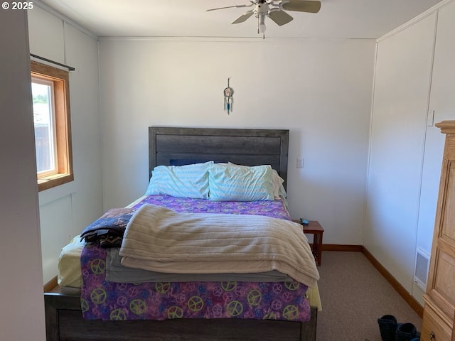 1223 NE Locust St, Oakland, OR 97462 - bedroom with carpet, ceiling fan, and baseboards