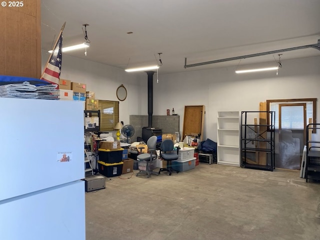 1223 NE Locust St, Oakland, OR 97462 - garage with freestanding refrigerator