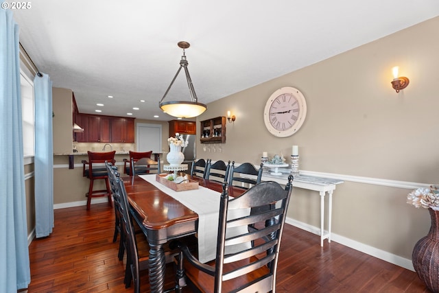 229 N 6th St, Carlton, OR 97111 - dining room featuring dark wood-style floors and recessed lighting