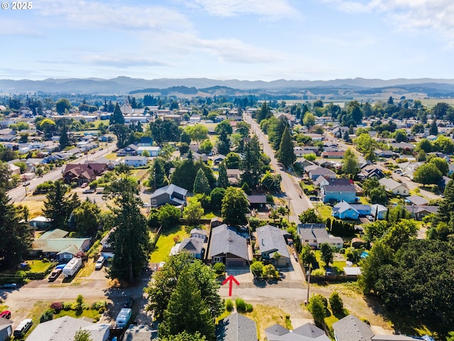 229 N 6th St, Carlton, OR 97111 - aerial perspective of suburban area featuring a mountain backdrop