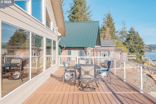 1508 NE Lake Dr, Lincoln City, OR 97367 - wooden deck featuring a water view