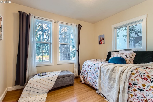 bedroom featuring light hardwood / wood-style floors