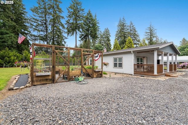 exterior space with a vegetable garden