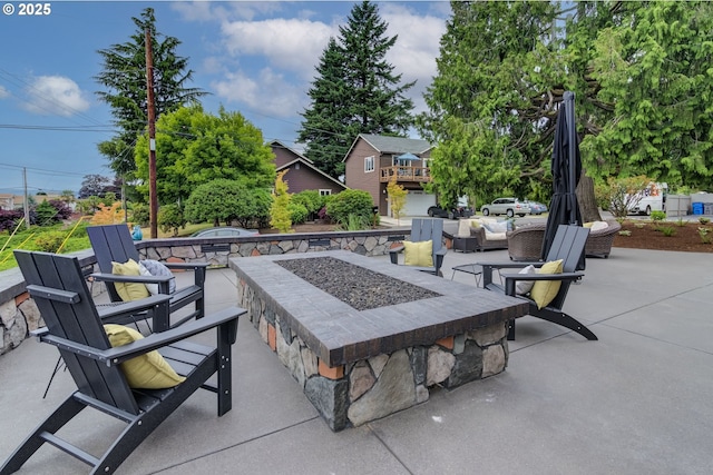 7506 SE Evergreen Hwy, Vancouver, WA 98664 - view of patio / terrace with an outdoor living space with a fire pit