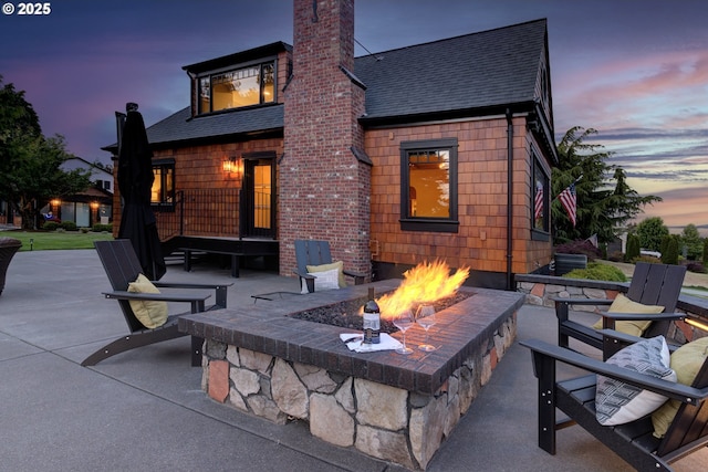 7506 SE Evergreen Hwy, Vancouver, WA 98664 - view of patio featuring an outdoor fire pit