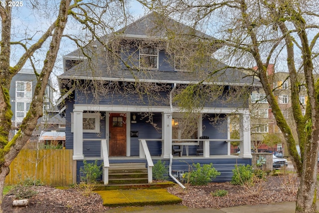 view of front of home with covered porch