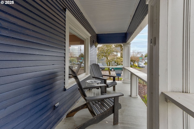 wooden deck with covered porch