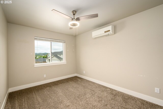 625 Brady Ln, Roseburg, OR 97471 - carpeted empty room featuring an AC wall unit, ceiling fan, and baseboards