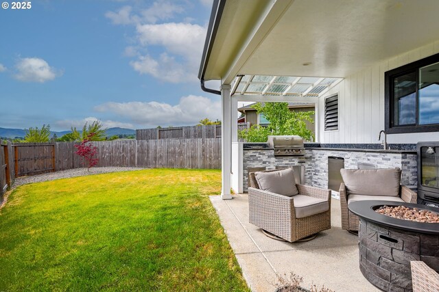625 Brady Ln, Roseburg, OR 97471 - view of yard featuring a fire pit, a patio, and area for grilling