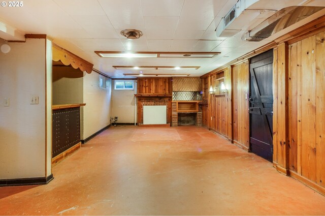 2362 Charnelton St, Eugene, OR 97405 - basement with baseboards and a fireplace