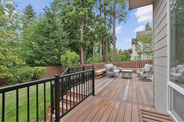 14386 NW Tripton Ct, Beaverton, OR 97006 - deck featuring a fenced backyard and an outdoor hangout area