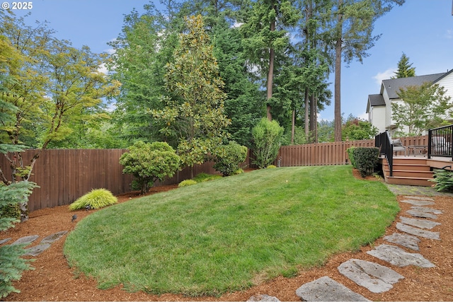 14386 NW Tripton Ct, Beaverton, OR 97006 - fenced backyard with a deck