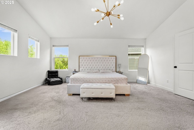837 S 26th Ave, Cornelius, OR 97113 - carpeted bedroom with a chandelier and vaulted ceiling