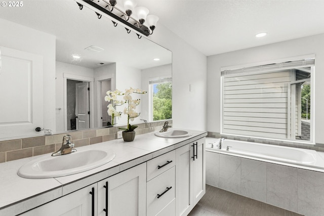 837 S 26th Ave, Cornelius, OR 97113 - full bath with double vanity, a garden tub, and recessed lighting