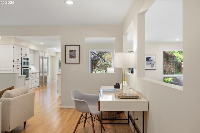 2395 SW Timberline Dr, Portland, OR 97225 - office space featuring light wood finished floors, baseboards, and recessed lighting