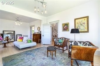 53139 Appleton Rd, Milton-Freewater, OR 97862 - sitting room with a chandelier and stairway