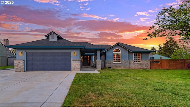 7215 NE Par Ln, Vancouver, WA 98662 - view of front facade with concrete driveway, a garage, crawl space, a shingled roof, and a gate