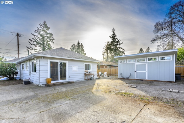 rear view of property with a patio area