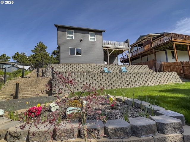 rear view of property with fence